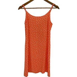 Modern Renewal Orange Polka Dot Sleeveless Tank Dress Size Small Women's NEW